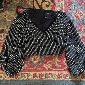 C/MEO puff sleeve crop top blouse